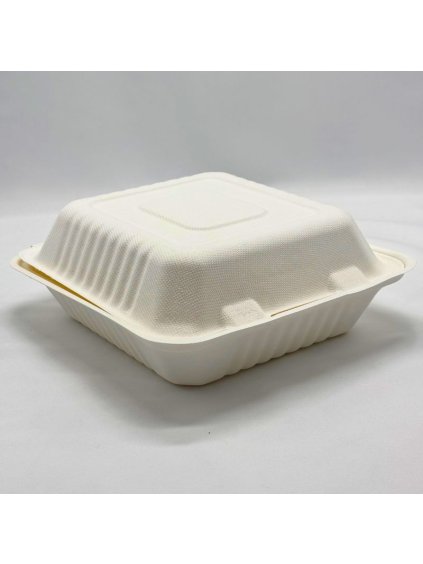 Menu box z cukrové třtiny 215x200x85 mm 2 bal x 100 ks