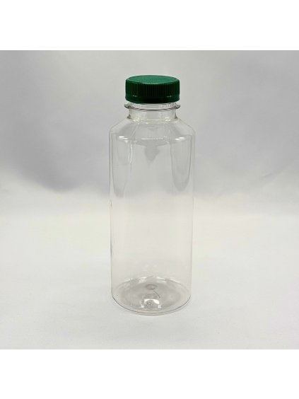 Plastová lahvička PET 0,5 l transparentní kulatá s víčkem 1 kar x 221 ks