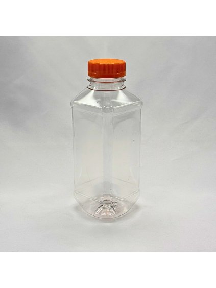 Plastová lahvička PET 0,5 l transparentní hranatá s víčkem 1 bal x 216 ks