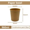 Miska papírová hnědá na polévku 960ml size
