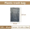 Pytel na odpad černý 120L, 70x110 cm, 40 μm 10 rolí x 20 ks size