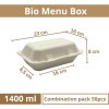 Menu box z cukrové třtiny 230x160x80 mm 4 bal x 50 ks size