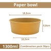 Miska papírová hnědá na salát 1300ml size