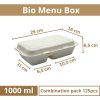 Menu box dvoudílný z cukrové třtiny 250x160x65 mm – 2 bal x 125 ks size