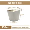 Box papírový bílý na nudle 750ml size