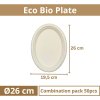 Bio talíř z cukrové třtiny O26cm oválný 10 bal x 50 ks size