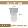 Plastový kelímek PP 0,5 L transparentní 24 bal x 50 ks size