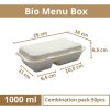 Menu box dvoudílný z cukrové třtiny 250x160x65 mm – 4 bal x 50 ks size