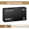 Rukavice nitrilové nepudrované černé, velikost XL – 10 bal x 100 ks rozměr