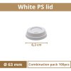 Víčko PS bílé s otvorem na kelímek papírový 63mm 10 bal x 100 ks size