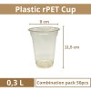 Plastový kelímek rPET 0,3 L transparentní 16 bal x 50 ks size