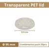 Víčko PET ploché s křížkem na plastový kelímek 95mm 16 bal x 50 ks size