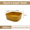 Miska papírová hnědá čtvercová 1000ml 6 bal x 50 ks size