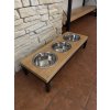 Dog Bowl Stand (Board finish Dark, Bowl Two-bowl pet stand, Leg color Black)