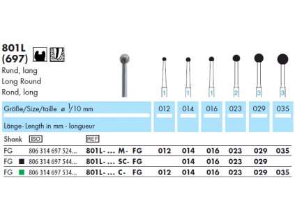 DIAbrousek NTI tvar 801L - kulička s prodlouženým krčkem