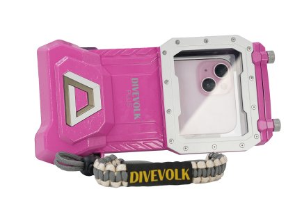 DIVEVOLK SeaTouch 4 MAX PLUS Underwater Housing compatible to iPhone and Android, Dive Housing, Waterproof Phone Case (Dreamy Pink)