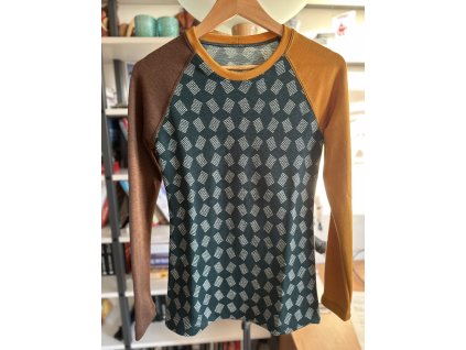 Zimní merino tričko SMARAGD - dlouhý rukáv (kombinace barev)