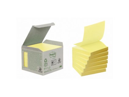 Samolepiace Z-Bločky Post-it recyklované, 76x76 mm, žlté