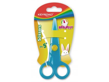 Školské nožnice KEYROAD Security, blister, mix farieb