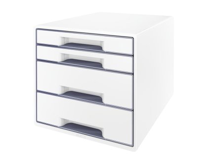 Zásuvkový box Leitz WOW so 4 zásuvkami sivý