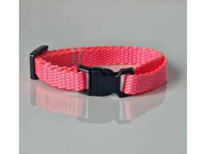 Obojek pro štěňátka neonově růžový s polokroužkem