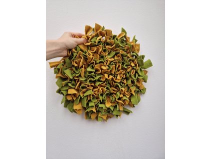 Čmuchací kobereček kulatý zeleno-žlutý 32,5 cm