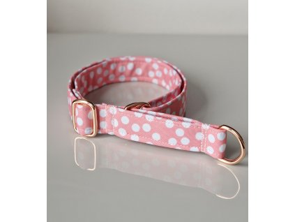 Polostahovací obojek 2,5 cm s rose-gold kováním