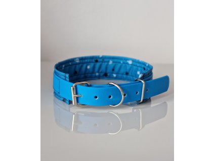 Obojek CRAZY SPLASH modrý voděodolný 4 cm