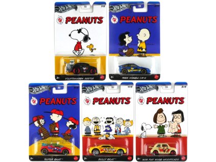 Hot Wheels Silver Series Peanuts 75 Years 2025 Sada 5ks