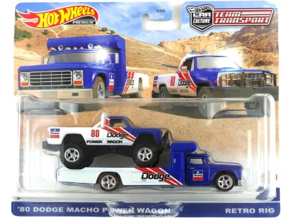 Hot Wheels Premium Team Transport #51 - '80 Dodge Macho Power Wagon / Retro Rig