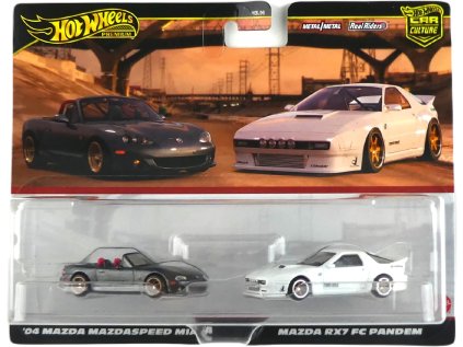 Hot Wheels Premium 2-Pack '04 Mazda Mazdaspeed Miata / Mazda RX7 FC Pandem