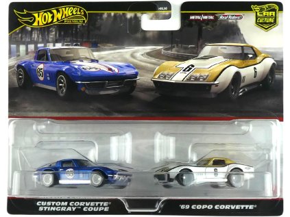 Hot Wheels Premium 2-Pack Custom Corvette Stingray Coupe / '69 COPO Corvette