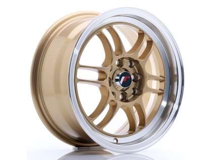 JR Wheels JR7 15x7 ET38 4x100/114 Gold w/Machined Lip