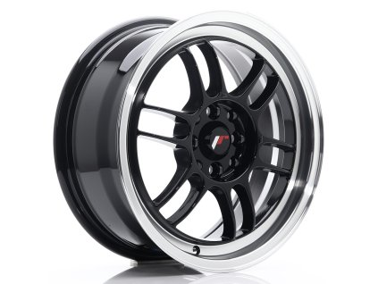 JR Wheels JR7 16x7 ET38 4x100/114 Gloss Black w/Machined Lip