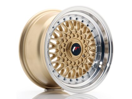 JR Wheels JR9 15x8 ET20 BLANK Gold w/Machined Lip