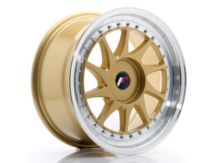 JR Wheels JR26 17x8 ET35 BLANK Gold w/Machined Lip