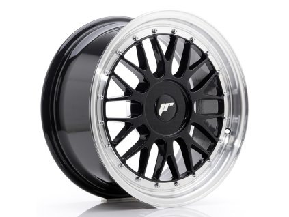 JR Wheels JR23 17x8 ET20-45 BLANK Gloss Black w/Machined Lip