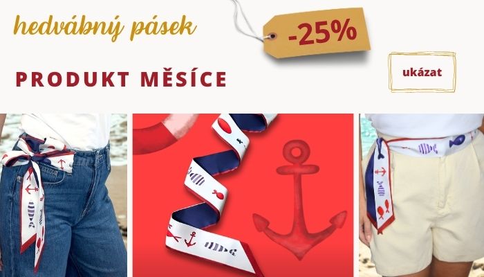 produkt měsíce hedvábný pásek