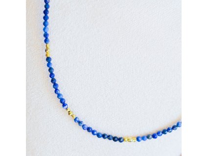 Pozlacený choker s kameny Lapis lazuli, WHITE ORCHID (1)