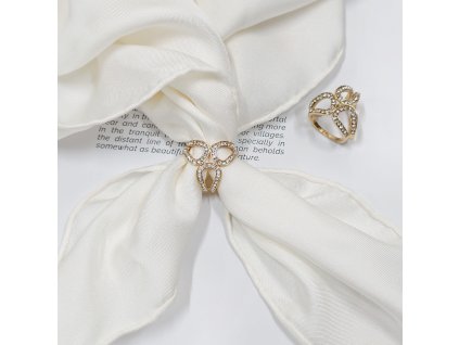 Spona / průvlek na šátek Symetrie, WHITE ORCHID