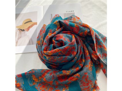 Kašmírový pléd Ohnivý 100x200 cm, Hedvábný svět 1