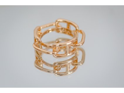 Střední spona / průvlek na šátek zlatý proplétaný kroužek v dárkovém balení, WHITE ORCHID (1)