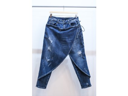 Modré džínové kalhoty s předním dílem, WHITE ORCHID (8)