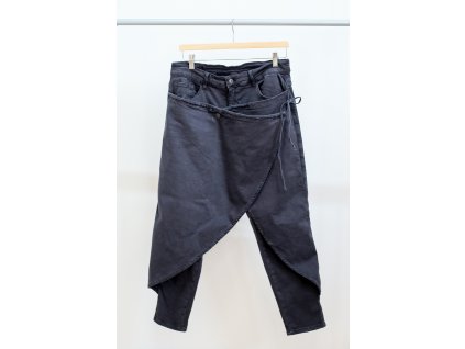 Tmavě šedé kalhoty s předním dílem, WHITE ORCHID (11)