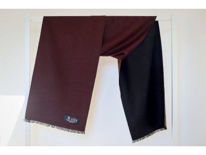 Šála z česaného hedvábí hnědo-černá oboustranná, HEDVÁBNÝ SVĚT (2)