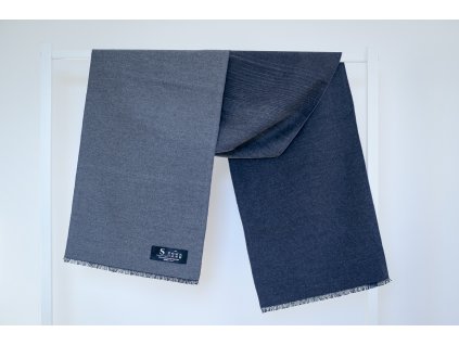 Šála z česaného hedvábí odstíny šedé oboustranná, HEDVÁBNÝ SVĚT (2)