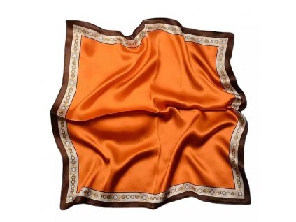 Hedvábný šátek oranžový 53x53cm