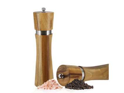 Designový dřevěný mechanický mlýnek na sůl a koření, WHITE ORCHID