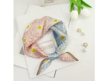 Hedvábný šátek pastelový 53x53cm v dárkovém balení, WHITE ORCHID