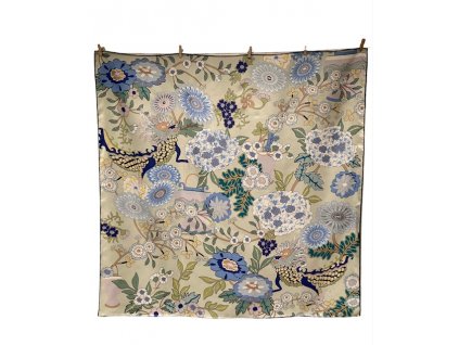 Hedvábný šátek Modré květiny 86x86 cm v dárkovém balení, HEDVÁBNÝ SVĚT
